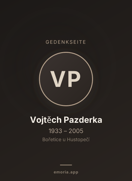 Gedenkportrait von Vojtěch Pazderka