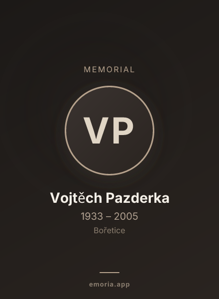 Memorial portrait of Vojtěch Pazderka