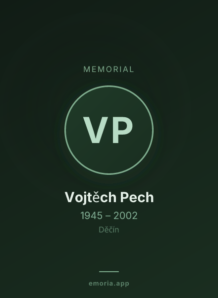 Memorial portrait of Vojtěch Pech