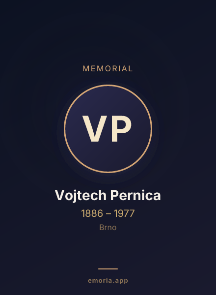 Memorial portrait of Vojtech Pernica