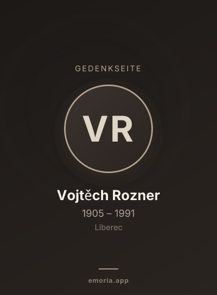 Gedenkportrait von Vojtěch Rozner
