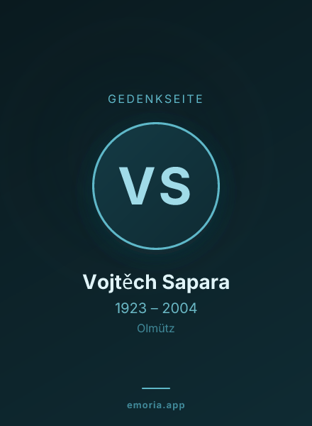 Gedenkportrait von Vojtěch Sapara