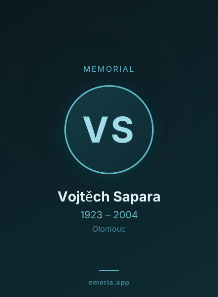 Memorial portrait of Vojtěch Sapara