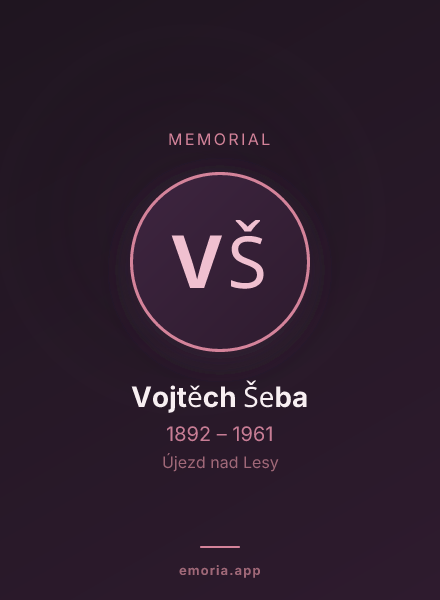 Memorial portrait of Vojtěch Šeba