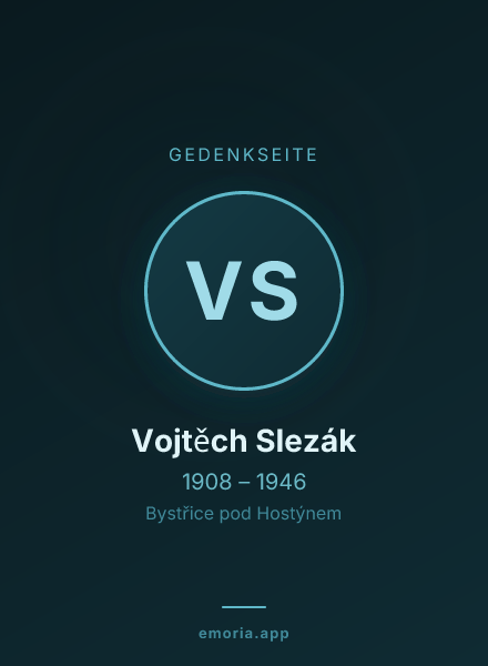 Gedenkportrait von Vojtěch Slezák