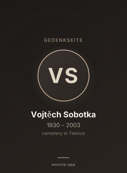 Gedenkportrait von Vojtěch Sobotka
