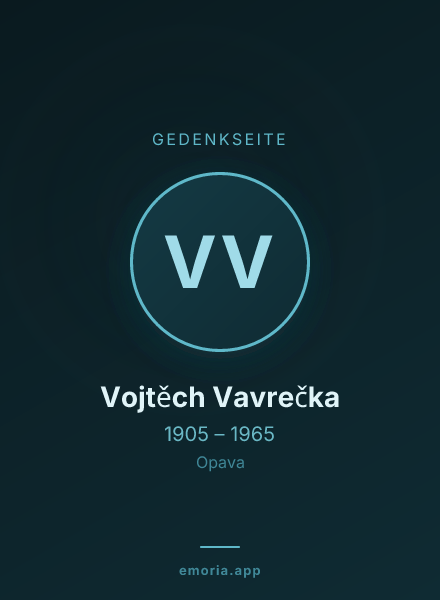 Gedenkportrait von Vojtěch Vavrečka