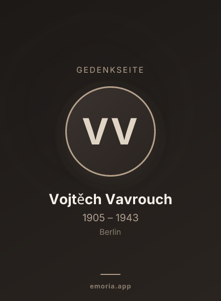 Gedenkportrait von Vojtěch Vavrouch