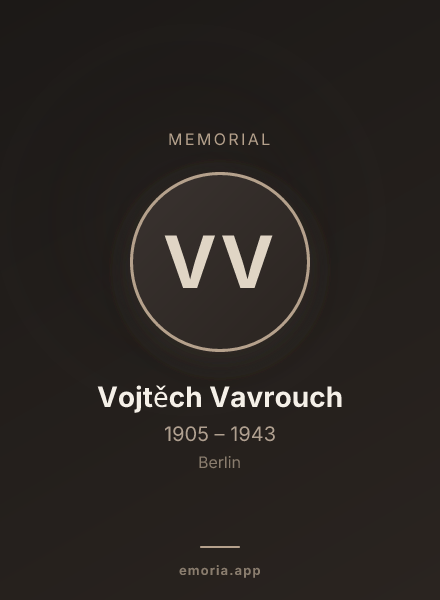 Memorial portrait of Vojtěch Vavrouch