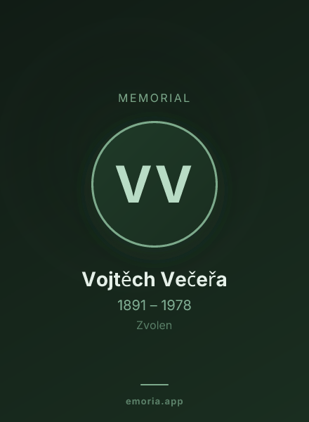 Memorial portrait of Vojtěch Večeřa