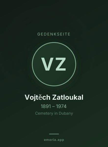 Gedenkportrait von Vojtěch Zatloukal