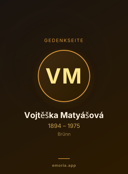 Gedenkportrait von Vojtěška Matyášová