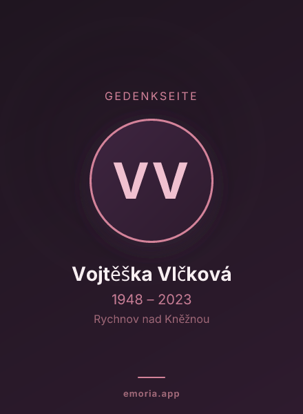 Gedenkportrait von Vojtěška Vlčková