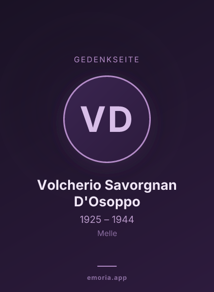 Gedenkportrait von Volcherio Savorgnan D'Osoppo