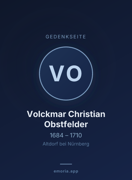 Gedenkportrait von Volckmar Christian Obstfelder