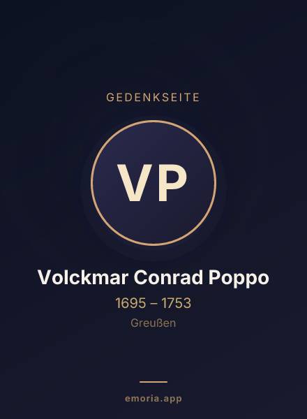 Gedenkportrait von Volckmar Conrad Poppo