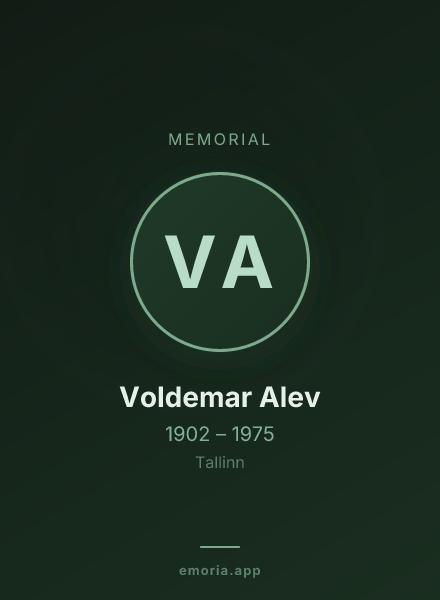 Memorial portrait of Voldemar Alev