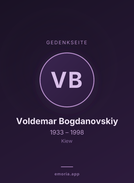 Gedenkportrait von Voldemar Bogdanovskiy