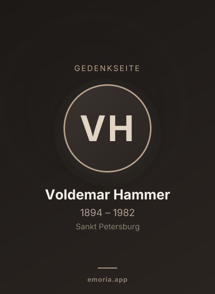 Gedenkportrait von Voldemar Hammer