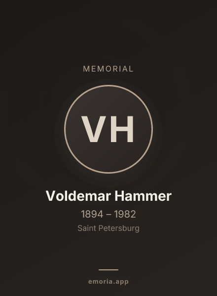 Memorial portrait of Voldemar Hammer