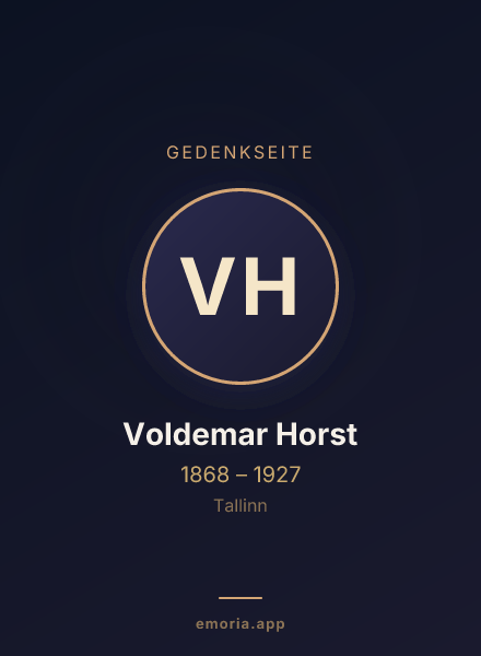 Gedenkportrait von Voldemar Horst
