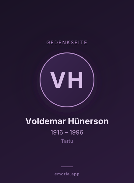 Gedenkportrait von Voldemar Hünerson
