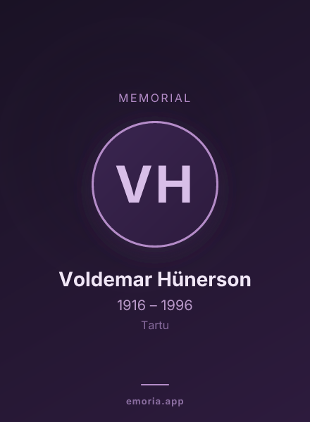 Memorial portrait of Voldemar Hünerson