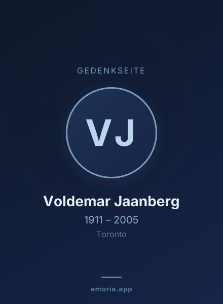 Gedenkportrait von Voldemar Jaanberg