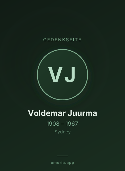 Gedenkportrait von Voldemar Juurma