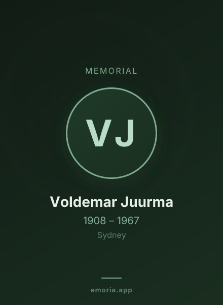 Memorial portrait of Voldemar Juurma