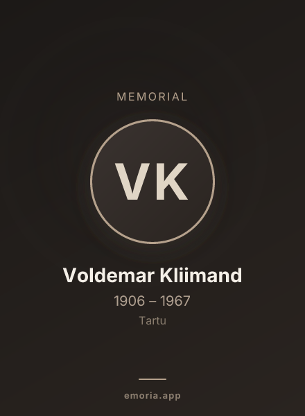 Memorial portrait of Voldemar Kliimand