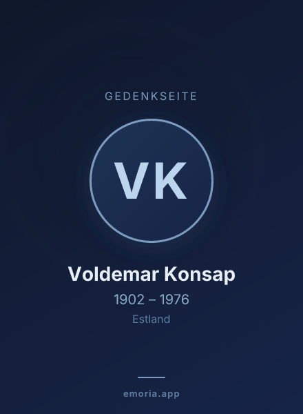 Gedenkportrait von Voldemar Konsap