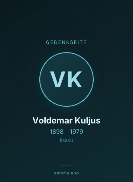 Gedenkportrait von Voldemar Kuljus