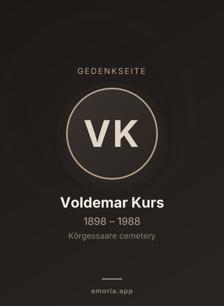 Gedenkportrait von Voldemar Kurs
