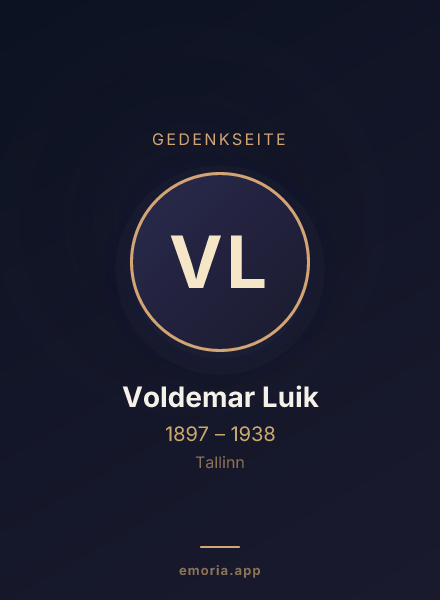 Gedenkportrait von Voldemar Luik