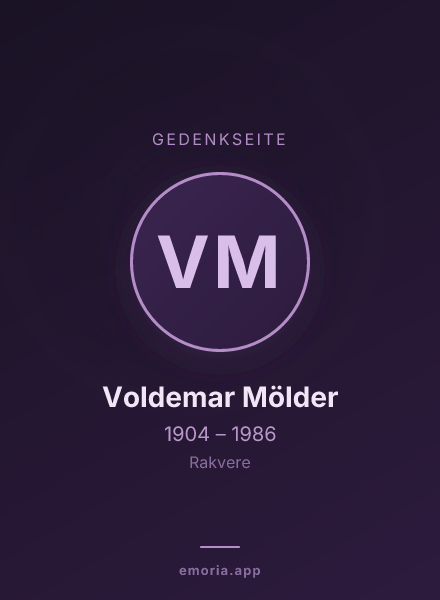 Gedenkportrait von Voldemar Mölder