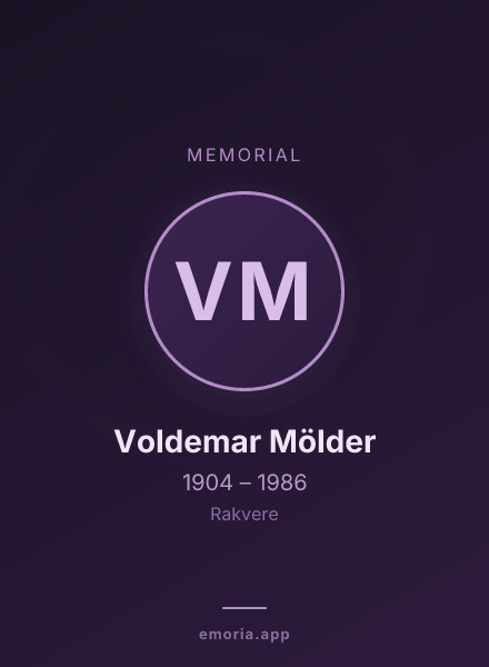 Memorial portrait of Voldemar Mölder