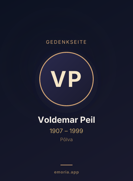 Gedenkportrait von Voldemar Peil