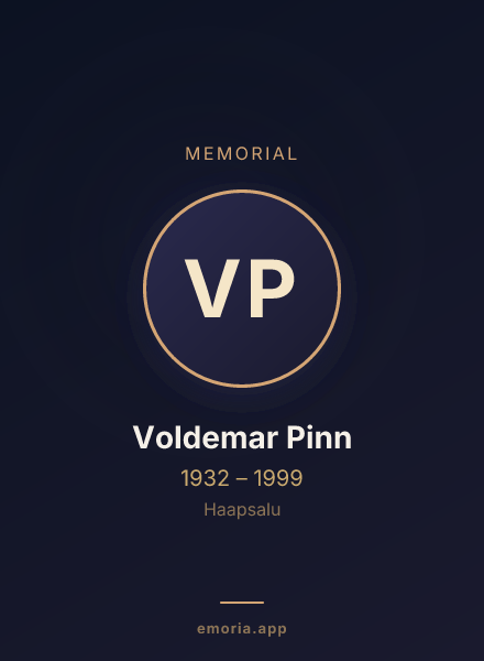 Memorial portrait of Voldemar Pinn