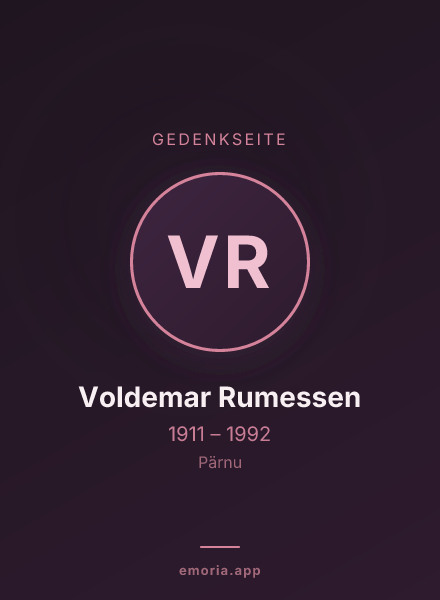 Gedenkportrait von Voldemar Rumessen