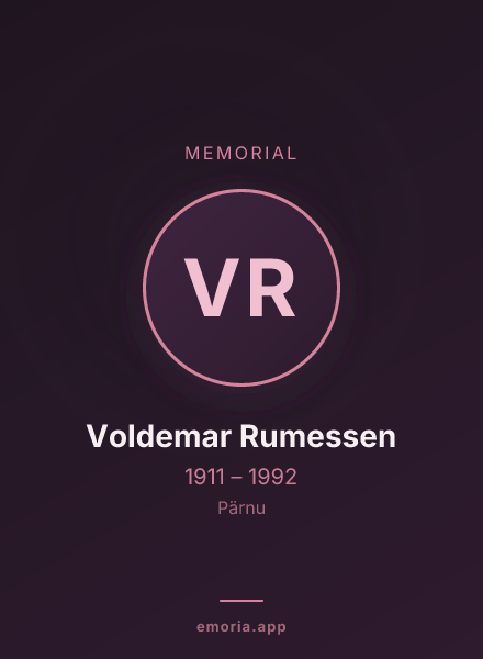 Memorial portrait of Voldemar Rumessen