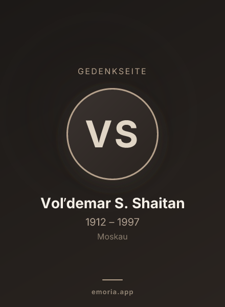 Gedenkportrait von Volʹdemar S. Shaitan