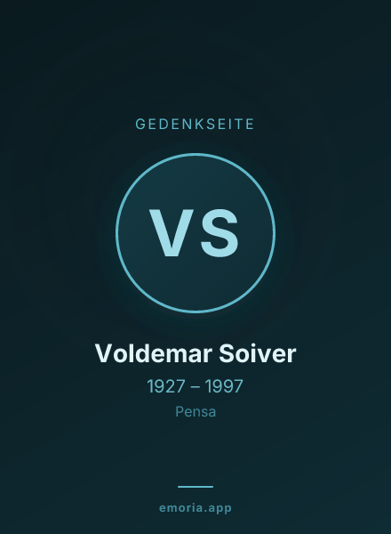 Gedenkportrait von Voldemar Soiver