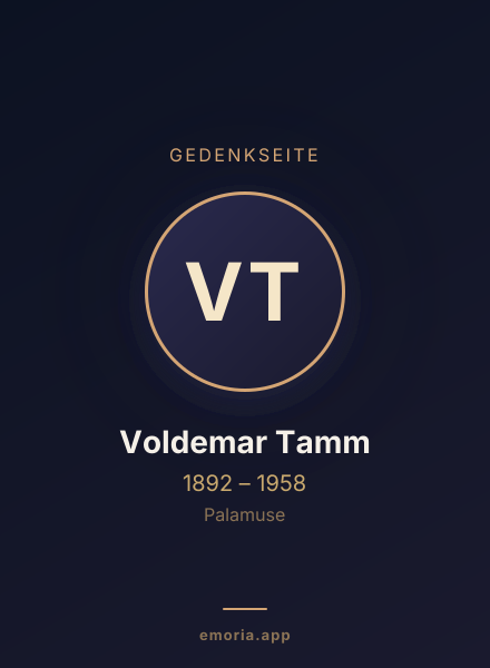 Gedenkportrait von Voldemar Tamm