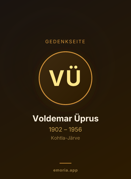 Gedenkportrait von Voldemar Üprus