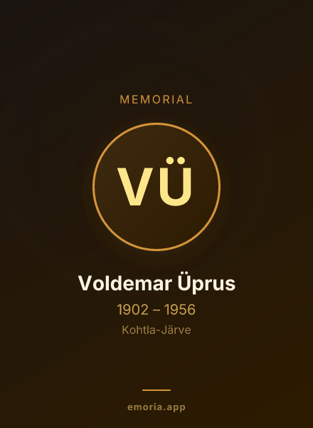 Memorial portrait of Voldemar Üprus
