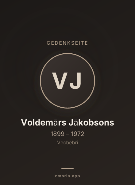 Gedenkportrait von Voldemārs Jākobsons