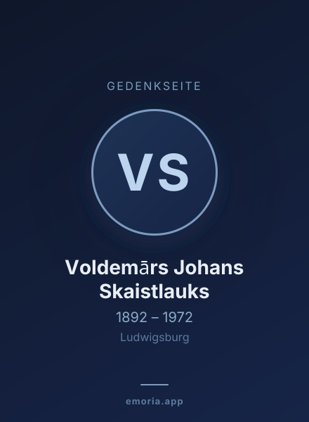 Gedenkportrait von Voldemārs Johans Skaistlauks