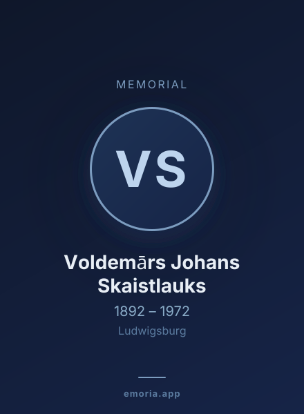 Memorial portrait of Voldemārs Johans Skaistlauks