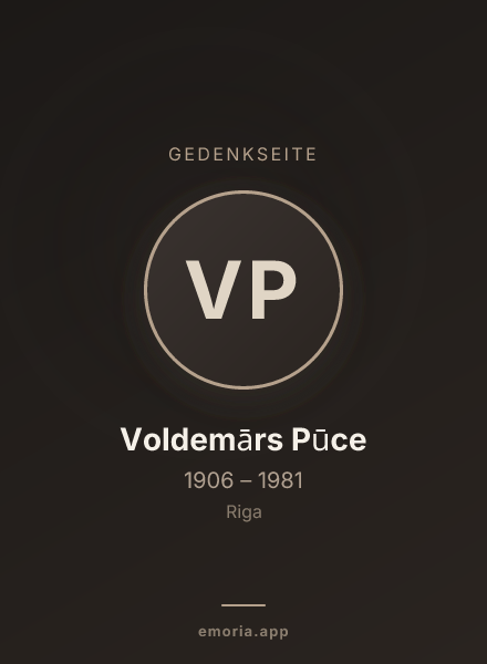 Gedenkportrait von Voldemārs Pūce
